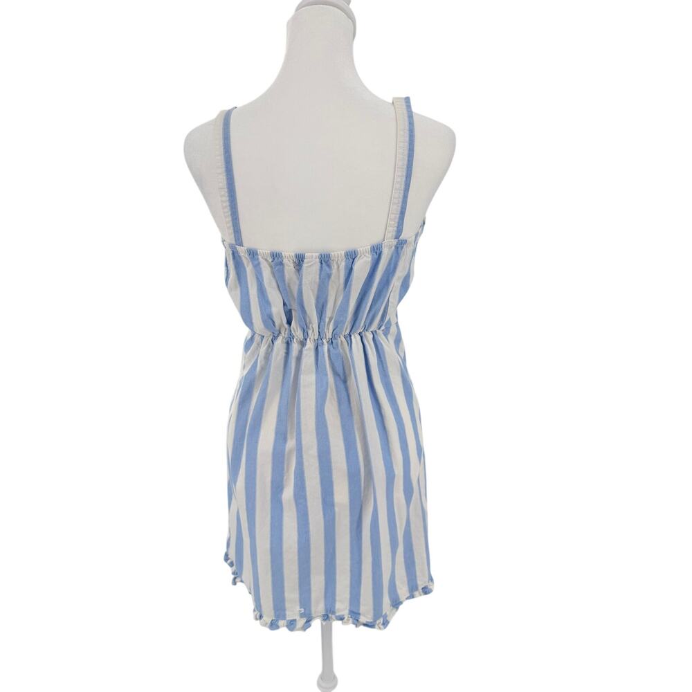 Derek Heart Blue White Striped Sundress Spaghetti Strap Lace Up Women’s Size S - Picture 2 of 3